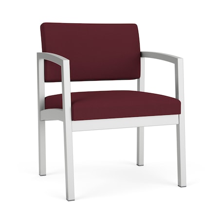Lesro Lenox Steel Guest Chair, Wine/Mulberry (Red) Seat, Wine/Mulberry Back, 24.5 W 24.5 L 32 H LS1201